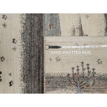 Load image into Gallery viewer, 2&#39;6&quot;x9&#39;10&quot; Chiffon White, Modern, Lori Buft Gabbeh with Small Animal Figurines, Hills Design, Thick and Plush, 100% Wool, Hand Knotted, Runner, Oriental Rug FWR547902