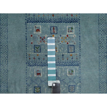 Load image into Gallery viewer, 2&#39;3&quot;x4&#39;5&quot; Cerulean Blue, Thick And Plush, Lori Buft Gabbeh With Small Animal Figurines, Modern, 100% Wool, Hand Knotted, Mat, Oriental Rug FWR547914
