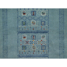 Load image into Gallery viewer, 2&#39;3&quot;x4&#39;5&quot; Cerulean Blue, Thick And Plush, Lori Buft Gabbeh With Small Animal Figurines, Modern, 100% Wool, Hand Knotted, Mat, Oriental Rug FWR547914