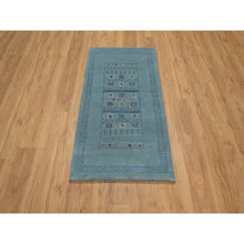 Load image into Gallery viewer, 2&#39;3&quot;x4&#39;5&quot; Sterling Blue, Modern, Lori Buft Gabbeh With Small Animal Figurines, Thick And Plush, Pure Wool, Hand Knotted, Mat, Oriental Rug FWR547920
