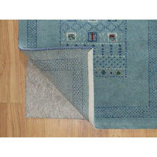Load image into Gallery viewer, 2&#39;3&quot;x4&#39;5&quot; Sterling Blue, Modern, Lori Buft Gabbeh With Small Animal Figurines, Thick And Plush, Pure Wool, Hand Knotted, Mat, Oriental Rug FWR547920