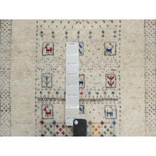 Load image into Gallery viewer, 2&#39;x3&#39;1&quot; Linen White, Modern, Hand Knotted, Lori Buft Gabbeh With Small Animal Figurines, Thick And Plush, Pure Wool, Mat, Oriental Rug FWR547926