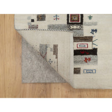 Load image into Gallery viewer, 2&#39;1&quot;x3&#39;1&quot; Linen White, Modern, Lori Buft Gabbeh With Small Animal Figurines, Thick And Plush, Pure Wool, Hand Knotted, Mat, Oriental Rug FWR547938