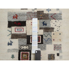 Load image into Gallery viewer, 2&#39;1&quot;x3&#39;1&quot; Linen White, Modern, Lori Buft Gabbeh With Small Animal Figurines, Thick And Plush, Pure Wool, Hand Knotted, Mat, Oriental Rug FWR547938