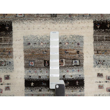 Load image into Gallery viewer, 2&#39;x3&#39; Chiffon White, Modern, Lori Buft Gabbeh With Small Animal And Human Figurines, Thick And Plush, 100% Wool, Hand Knotted, Mat, Oriental Rug FWR547950