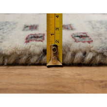 Load image into Gallery viewer, 2&#39;x3&#39; Chiffon White, Modern, Lori Buft Gabbeh With Small Animal And Human Figurines, Thick And Plush, 100% Wool, Hand Knotted, Mat, Oriental Rug FWR547950