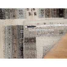 Load image into Gallery viewer, 2&#39;x3&#39; Chiffon White, Modern, Lori Buft Gabbeh With Small Animal And Human Figurines, Thick And Plush, 100% Wool, Hand Knotted, Mat, Oriental Rug FWR547950