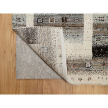 Load image into Gallery viewer, 2&#39;x3&#39; Pearl White, Hand Knotted, Lori Buft Gabbeh With Small Animal And Human Figurines, Thick And Plush, Modern, Pure Wool, Mat, Oriental Rug FWR547956