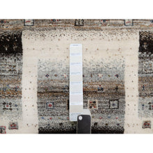 Load image into Gallery viewer, 2&#39;x3&#39; Pearl White, Hand Knotted, Lori Buft Gabbeh With Small Animal And Human Figurines, Thick And Plush, Modern, Pure Wool, Mat, Oriental Rug FWR547956