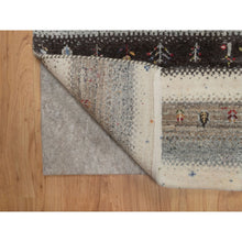 Load image into Gallery viewer, 2&#39;x3&#39;1&quot; Vanilla Ice White, Hand Knotted, Lori Buft Gabbeh With Small Tree Figurines, Modern, Thick And Plush, Pure Wool, Mat, Oriental Rug FWR547962