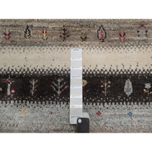 Load image into Gallery viewer, 2&#39;x3&#39;1&quot; Vanilla Ice White, Hand Knotted, Lori Buft Gabbeh With Small Tree Figurines, Modern, Thick And Plush, Pure Wool, Mat, Oriental Rug FWR547962