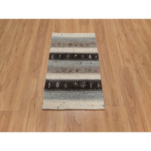Load image into Gallery viewer, 2&#39;x3&#39;1&quot; Linen White, Lori Buft Gabbeh With Small Tree Design, Modern, Thick And Plush, Hand Knotted, 100% Wool, Mat, Oriental Rug FWR547968