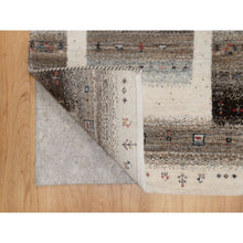 Load image into Gallery viewer, 2&#39;3&quot;x4&#39;6&quot; Pristine White, Thick And Plush, Lori Buft Gabbeh With Small Animal And Human Figurines, Modern, Pure Wool, Hand Knotted, Oriental Rug FWR547980