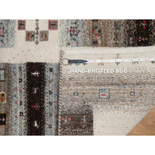 Load image into Gallery viewer, 2&#39;3&quot;x4&#39;6&quot; Pristine White, Thick And Plush, Lori Buft Gabbeh With Small Animal And Human Figurines, Modern, Pure Wool, Hand Knotted, Oriental Rug FWR547980