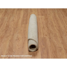 Load image into Gallery viewer, 5&#39;x5&#39; Linen White, Modern, Plain Design, Lori Buft Gabbeh, Thick And Plush, Pure Wool, Hand Knotted, Round, Oriental Rug FWR548016