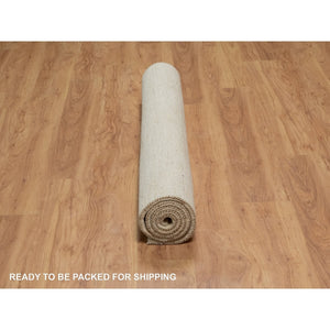 5'x6'5" Bone White, Modern, Plain Design, Lori Buft Gabbeh, Thick and Plush, Pure Wool, Hand Knotted, Oriental Rug FWR548022