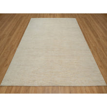 Load image into Gallery viewer, 7&#39;9&quot;x9&#39;8&quot; Bone White, Pure Wool, Lori Buft Gabbeh, Modern, Plain Design, Thick And Plush, Hand Knotted, Oriental Rug FWR548046