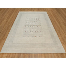 Load image into Gallery viewer, 8&#39;1&quot;x10&#39; Swan White, Modern, Lori Buft Gabbeh with Small Animal Figurines, Thick and Plush, 100% Wool, Hand Knotted, Oriental Rug FWR548070
