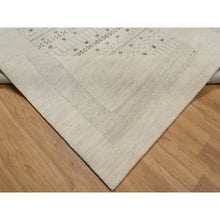 Load image into Gallery viewer, 8&#39;1&quot;x10&#39; Swan White, Modern, Lori Buft Gabbeh with Small Animal Figurines, Thick and Plush, 100% Wool, Hand Knotted, Oriental Rug FWR548070