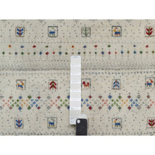 Load image into Gallery viewer, 8&#39;1&quot;x10&#39; Swan White, Modern, Lori Buft Gabbeh with Small Animal Figurines, Thick and Plush, 100% Wool, Hand Knotted, Oriental Rug FWR548070