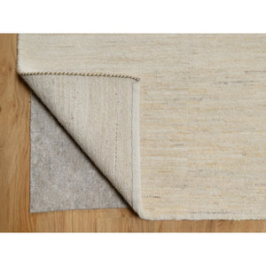 12'x15'2" Linen White, Modern, Plain Design, Lori Buft Gabbeh, Thick And Plush, Pure Wool, Hand Knotted, Oversized, Oriental Rug FWR548094