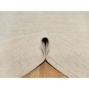 12'x15'2" Linen White, Modern, Plain Design, Lori Buft Gabbeh, Thick And Plush, Pure Wool, Hand Knotted, Oversized, Oriental Rug FWR548094
