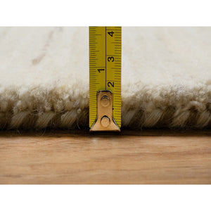 12'x15'2" Linen White, Modern, Plain Design, Lori Buft Gabbeh, Thick And Plush, Pure Wool, Hand Knotted, Oversized, Oriental Rug FWR548094
