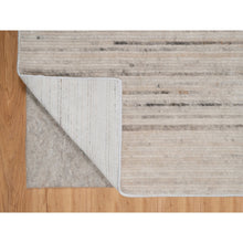 Load image into Gallery viewer, 5&#39;x8&#39; Bone White, Variegated Textured Modern Design, Synthetic Yarn, Hand Loomed, Thick And Plush, Indoor, Outdoor, Oriental Rug FWR548100