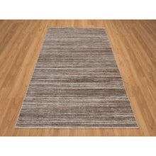 Load image into Gallery viewer, 5&#39;1&quot;x8&#39;1&quot; Chocolate Brown, Thick and Plush, Variegated Textured Modern Design, Pure Wool, Hand Loomed, Oriental Rug FWR548106