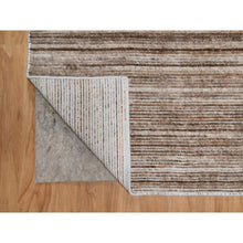 Load image into Gallery viewer, 5&#39;1&quot;x8&#39;1&quot; Chocolate Brown, Thick and Plush, Variegated Textured Modern Design, Pure Wool, Hand Loomed, Oriental Rug FWR548106