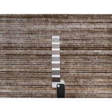 Load image into Gallery viewer, 5&#39;1&quot;x8&#39;1&quot; Chocolate Brown, Thick and Plush, Variegated Textured Modern Design, Pure Wool, Hand Loomed, Oriental Rug FWR548106