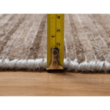 Load image into Gallery viewer, 5&#39;1&quot;x8&#39;1&quot; Chocolate Brown, Thick and Plush, Variegated Textured Modern Design, Pure Wool, Hand Loomed, Oriental Rug FWR548106