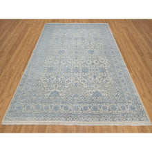Load image into Gallery viewer, 8&#39;x10&#39;2&quot; Linen White, Light Tone On Tone With Persian Design, Wool And Plant Based Silk, Thick And Plush, 200 Kpsi, Hand Knotted, Oriental Rug FWR548112