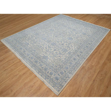 Load image into Gallery viewer, 8&#39;x10&#39;2&quot; Linen White, Light Tone On Tone With Persian Design, Wool And Plant Based Silk, Thick And Plush, 200 Kpsi, Hand Knotted, Oriental Rug FWR548112