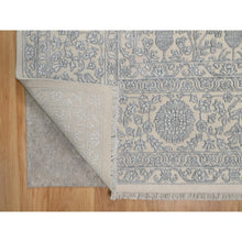 Load image into Gallery viewer, 9&#39;x12&#39;1&quot; Chiffon White, Light Tone On Tone With Persian Design With Repetitive Floral Motifs, Wool And Plant Based Silk, Thick And Plush, 200 Kpsi, Hand Knotted, Oriental Rug FWR548118