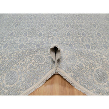 Load image into Gallery viewer, 9&#39;x12&#39;1&quot; Chiffon White, Light Tone On Tone With Persian Design With Repetitive Floral Motifs, Wool And Plant Based Silk, Thick And Plush, 200 Kpsi, Hand Knotted, Oriental Rug FWR548118