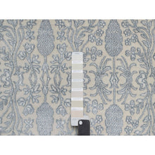 Load image into Gallery viewer, 9&#39;x12&#39;1&quot; Chiffon White, Light Tone On Tone With Persian Design With Repetitive Floral Motifs, Wool And Plant Based Silk, Thick And Plush, 200 Kpsi, Hand Knotted, Oriental Rug FWR548118