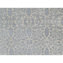 Load image into Gallery viewer, 9&#39;x12&#39;1&quot; Chiffon White, Light Tone On Tone With Persian Design With Repetitive Floral Motifs, Wool And Plant Based Silk, Thick And Plush, 200 Kpsi, Hand Knotted, Oriental Rug FWR548118