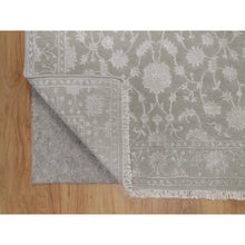 Load image into Gallery viewer, 3&#39;1&quot;x5&#39; Stone Gray, Hand Knotted, Light Tone On Tone With Persian Design, Wool And Plant Based Silk, Thick And Plush, 200 Kpsi, Oriental Rug FWR548124