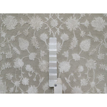 Load image into Gallery viewer, 3&#39;1&quot;x5&#39; Stone Gray, Hand Knotted, Light Tone On Tone With Persian Design, Wool And Plant Based Silk, Thick And Plush, 200 Kpsi, Oriental Rug FWR548124