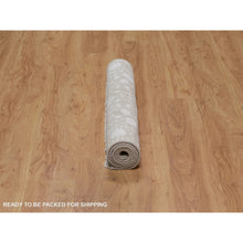 Load image into Gallery viewer, 3&#39;1&quot;x5&#39; Stone Gray, Hand Knotted, Light Tone On Tone With Persian Design, Wool And Plant Based Silk, Thick And Plush, 200 Kpsi, Oriental Rug FWR548124