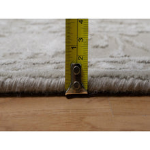 Load image into Gallery viewer, 3&#39;1&quot;x5&#39; Stone Gray, Hand Knotted, Light Tone On Tone With Persian Design, Wool And Plant Based Silk, Thick And Plush, 200 Kpsi, Oriental Rug FWR548124