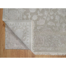 Load image into Gallery viewer, 4&#39;9&quot;x6&#39;10&quot; Stone Gray, 200 Kpsi, Light Tone On Tone With Persian Design, Wool And Plant Based Silk, Thick And Plush, Hand Knotted, Oriental Rug FWR548136