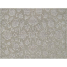 Load image into Gallery viewer, 4&#39;9&quot;x6&#39;10&quot; Stone Gray, 200 Kpsi, Light Tone On Tone With Persian Design, Wool And Plant Based Silk, Thick And Plush, Hand Knotted, Oriental Rug FWR548136