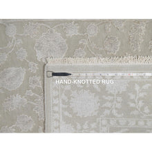 Load image into Gallery viewer, 4&#39;9&quot;x6&#39;10&quot; Stone Gray, 200 Kpsi, Light Tone On Tone With Persian Design, Wool And Plant Based Silk, Thick And Plush, Hand Knotted, Oriental Rug FWR548136