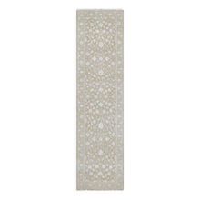 Load image into Gallery viewer, 2&#39;8&quot;x10&#39;3&quot; Dark Vanilla Brown, Light Tone on Tone with Persian Design, Wool and Plant Based Silk, Thick and Plush, 200 KPSI, Hand Knotted, Runner, Oriental Rug FWR548142