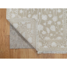 Load image into Gallery viewer, 2&#39;8&quot;x10&#39;3&quot; Dark Vanilla Brown, Light Tone on Tone with Persian Design, Wool and Plant Based Silk, Thick and Plush, 200 KPSI, Hand Knotted, Runner, Oriental Rug FWR548142
