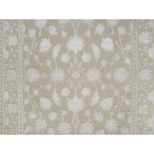 Load image into Gallery viewer, 2&#39;8&quot;x10&#39;3&quot; Dark Vanilla Brown, Light Tone On Tone With Persian Design, Wool And Plant Based Silk, Thick And Plush, 200 Kpsi, Hand Knotted, Runner, Oriental Rug FWR548142