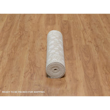 Load image into Gallery viewer, 2&#39;8&quot;x10&#39;3&quot; Dark Vanilla Brown, Light Tone on Tone with Persian Design, Wool and Plant Based Silk, Thick and Plush, 200 KPSI, Hand Knotted, Runner, Oriental Rug FWR548142