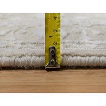 Load image into Gallery viewer, 2&#39;8&quot;x10&#39;3&quot; Dark Vanilla Brown, Light Tone on Tone with Persian Design, Wool and Plant Based Silk, Thick and Plush, 200 KPSI, Hand Knotted, Runner, Oriental Rug FWR548142